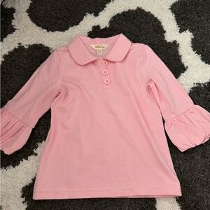 Matilda Jane Pink Ruffle Sleeve Polo Top